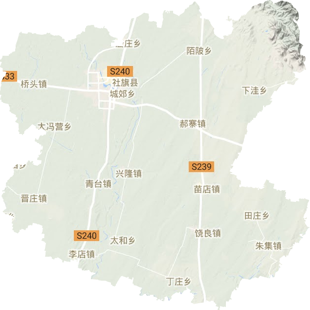 社旗县地形图