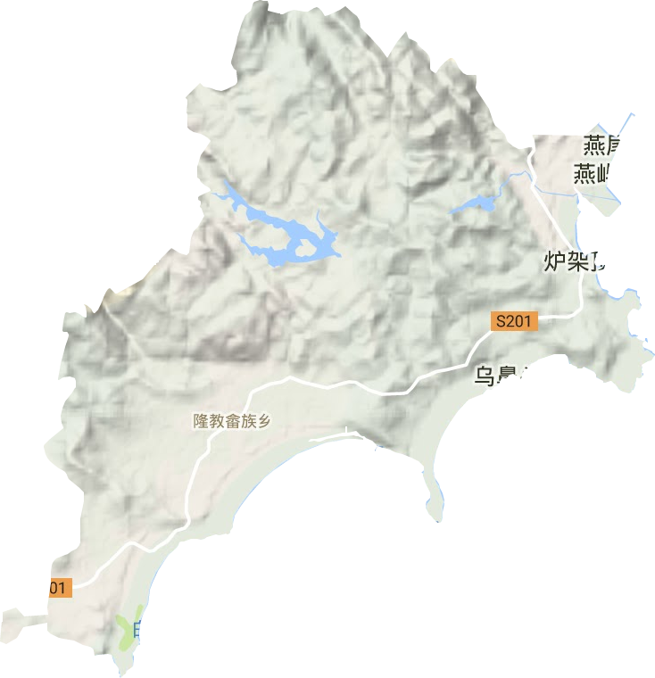 隆教畲族乡地形图
