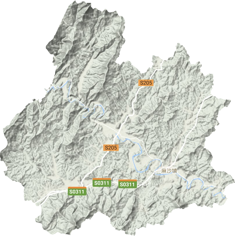 麻沙镇地形图