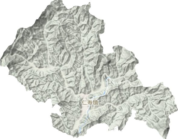 仁寿镇地形图