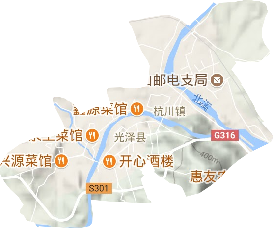 杭川镇地形图