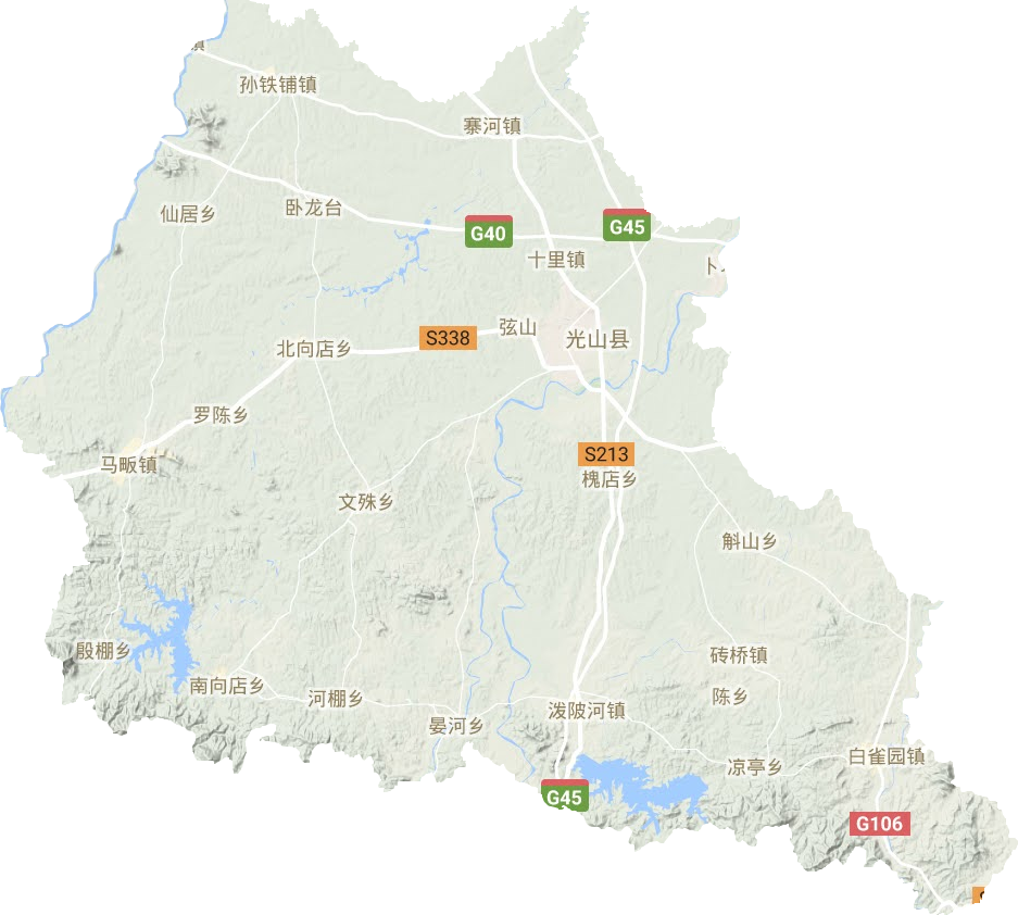 光山县地形图