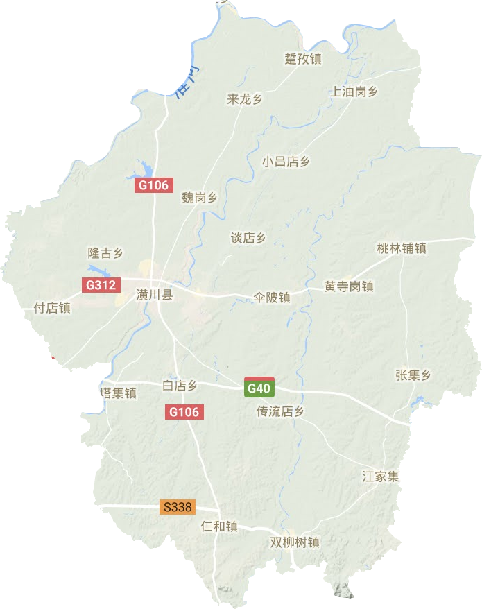 潢川县地形图