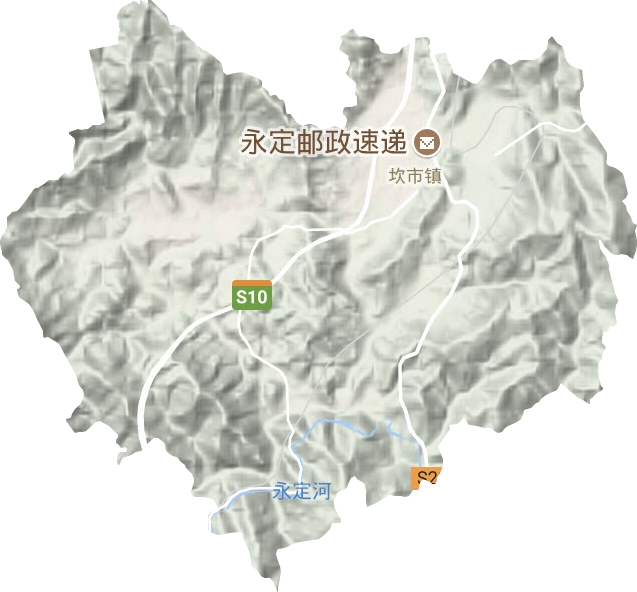 坎市镇地形图