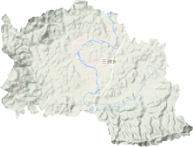 三洲镇地形图