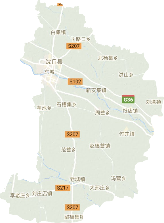 沈丘县地形图