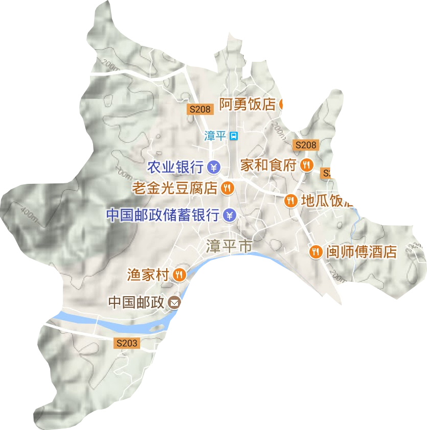 菁城街道地形图