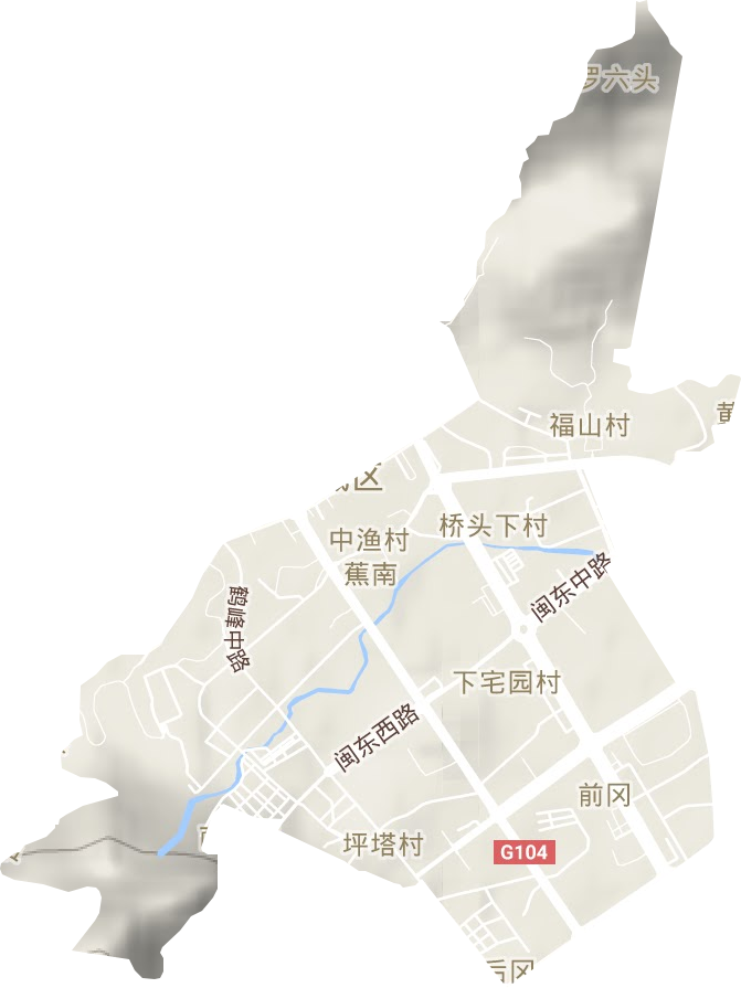 蕉南街道地形图