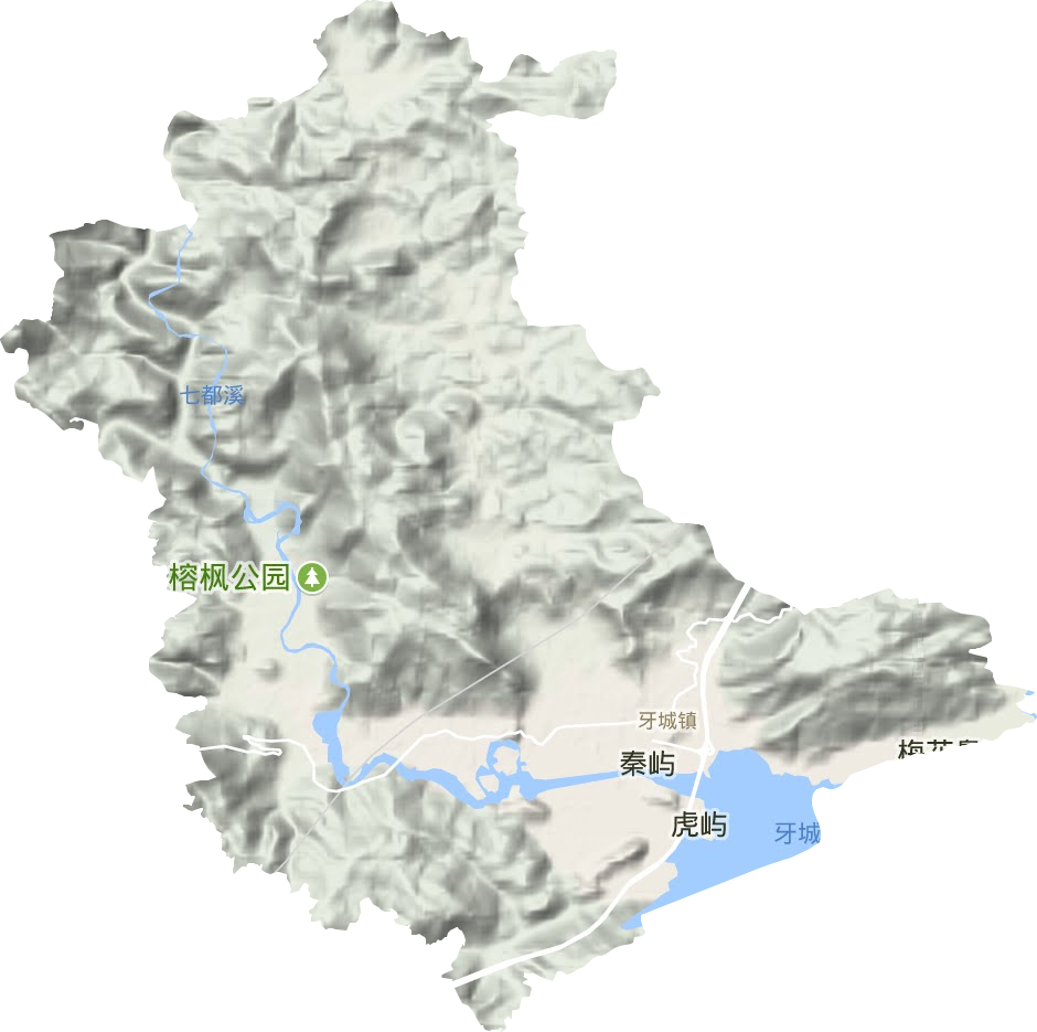 牙城镇地形图
