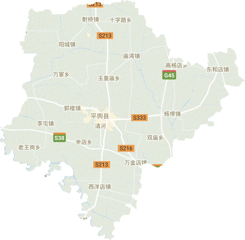 平舆县地形图