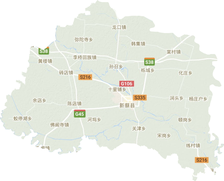 新蔡县地形图