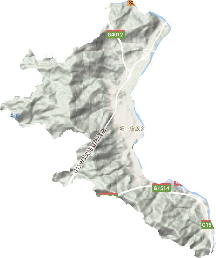 坂中畲族乡地形图