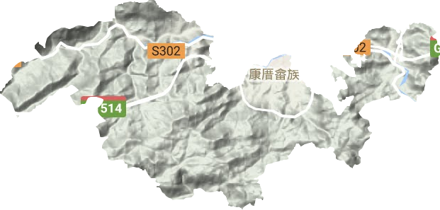 康厝畲族乡地形图
