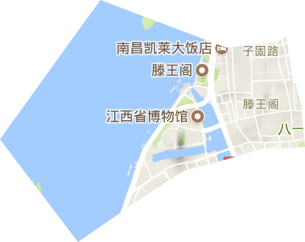 滕王阁街道地形图