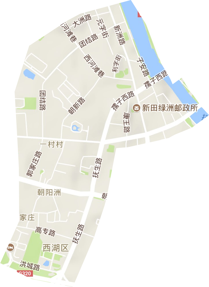 朝阳洲街道地形图