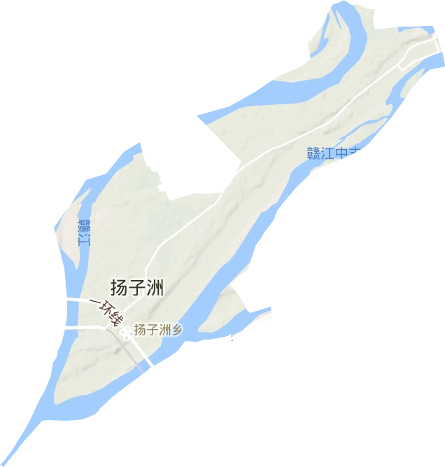 扬子洲镇地形图