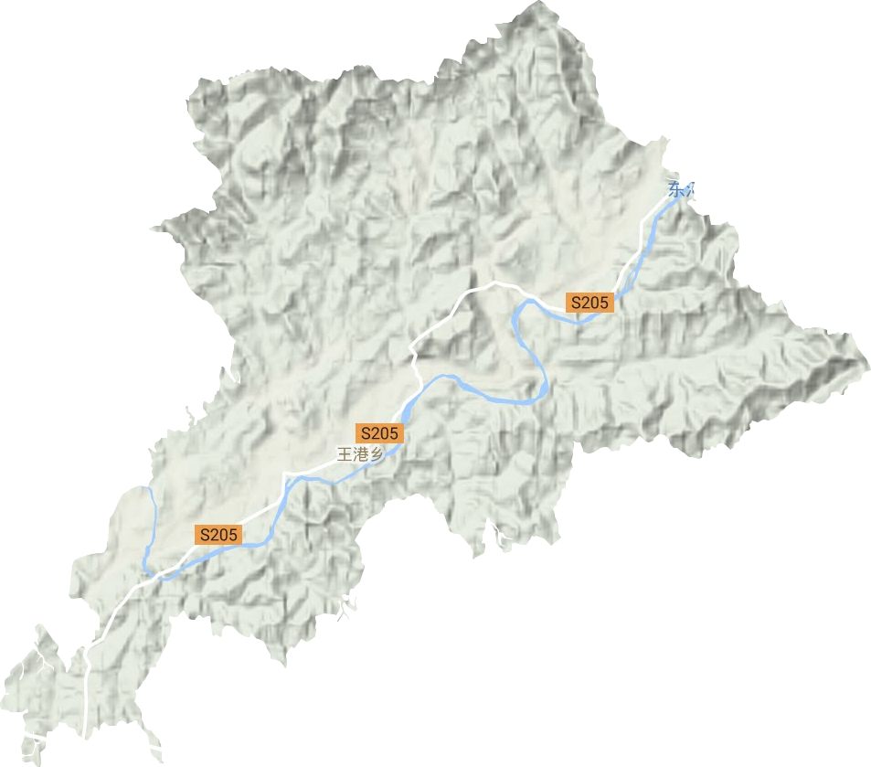王港乡地形图