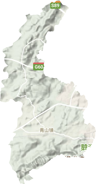 青山镇地形图