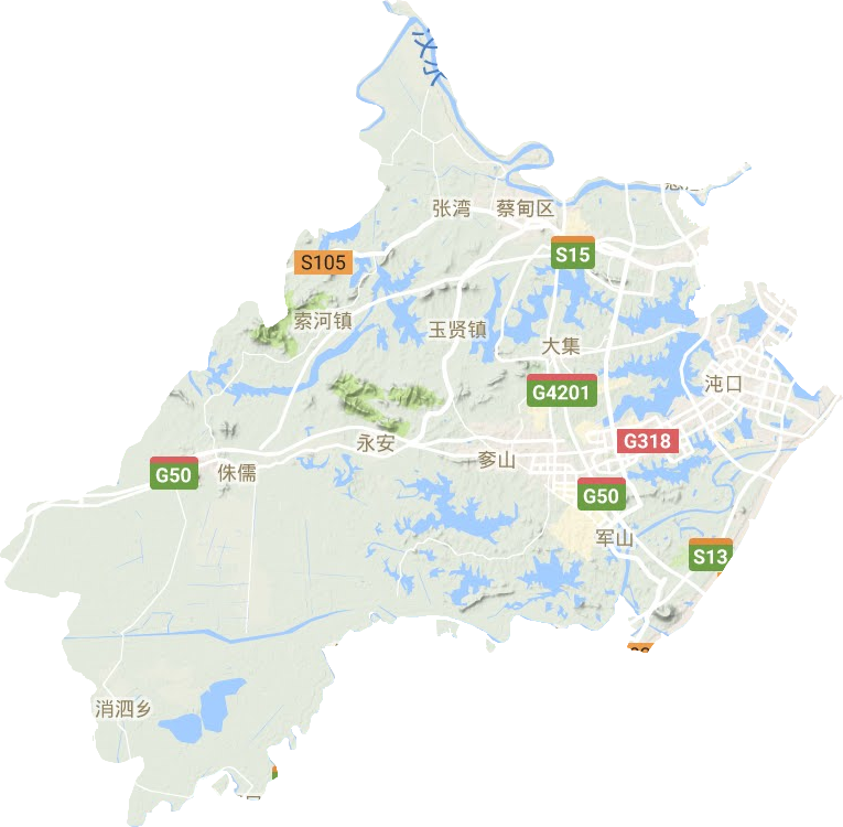 蔡甸区地形图