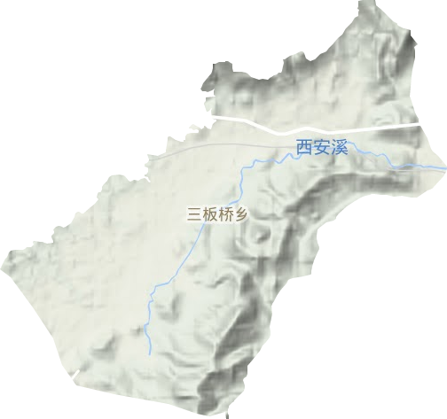 三板桥乡地形图