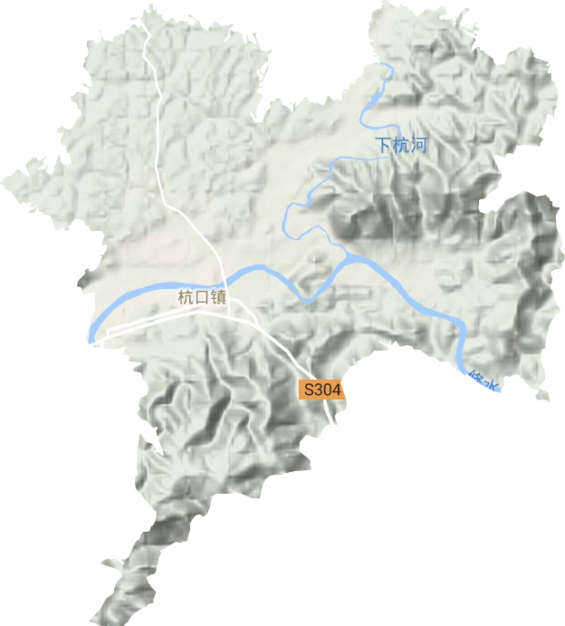 杭口镇地形图
