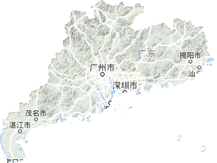 广东省地形图