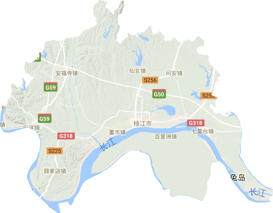 枝江市地形图