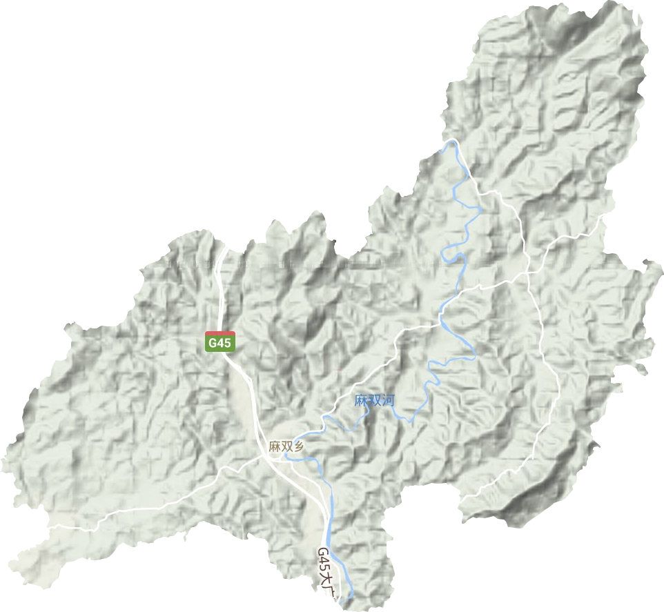 麻双乡地形图