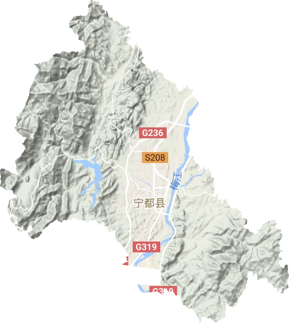 梅江镇地形图
