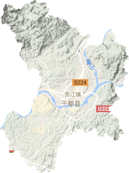 贡江镇地形图