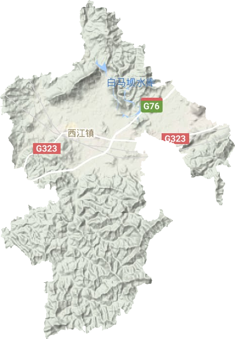 西江镇地形图