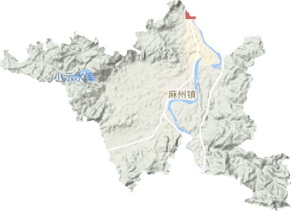 麻州镇地形图