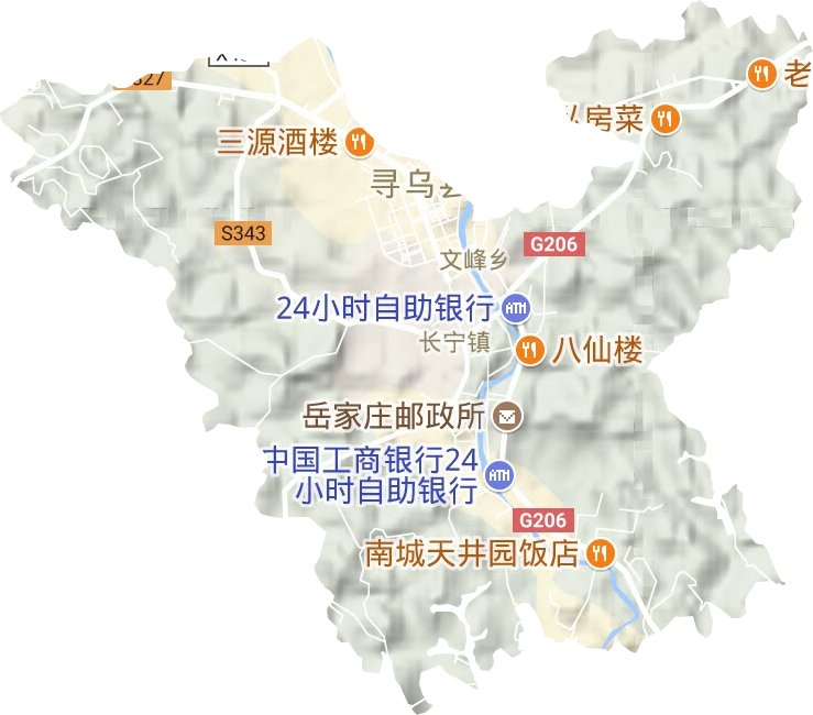 长宁镇地形图