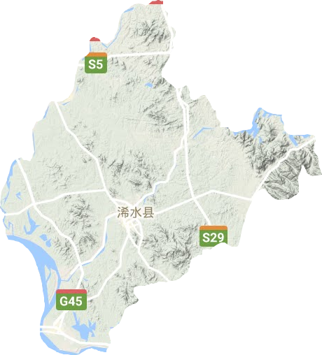 浠水县地形图