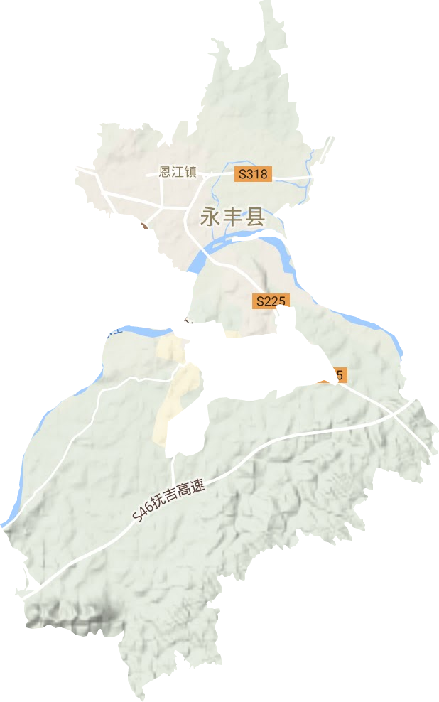 恩江镇地形图