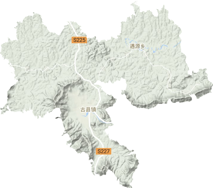 古县镇地形图