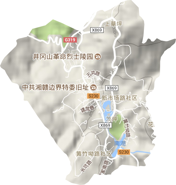 茨坪镇地形图