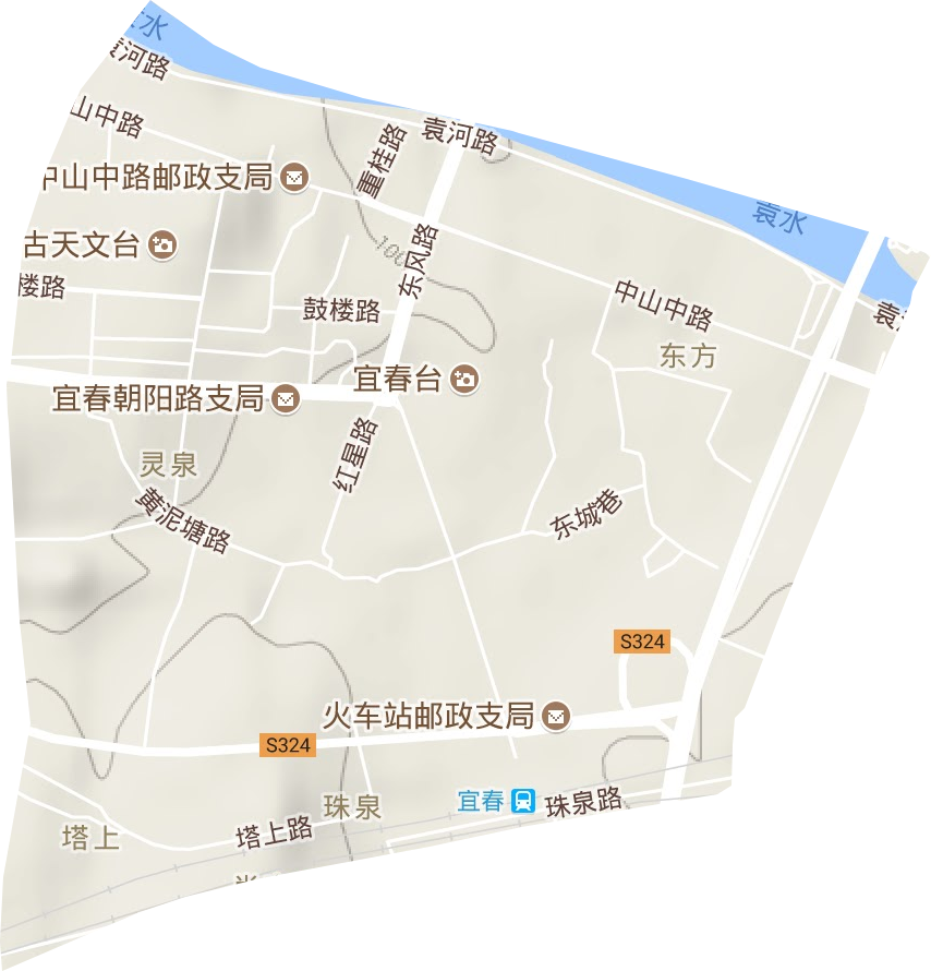 灵泉街道地形图