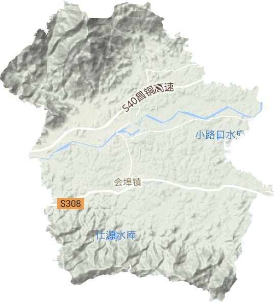 会埠镇地形图