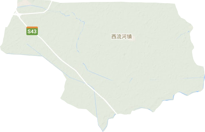 西流河镇地形图