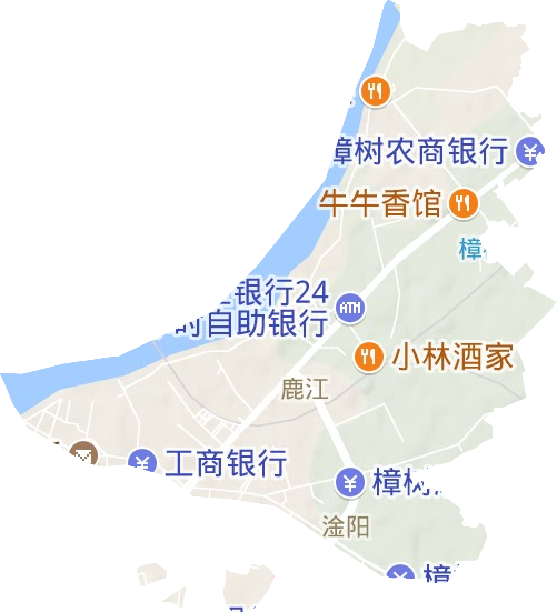 鹿江街道地形图