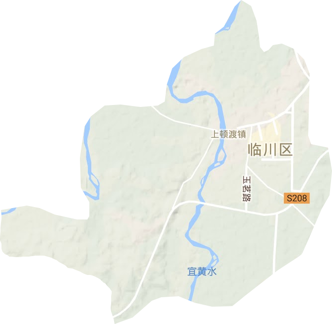 上顿渡镇地形图