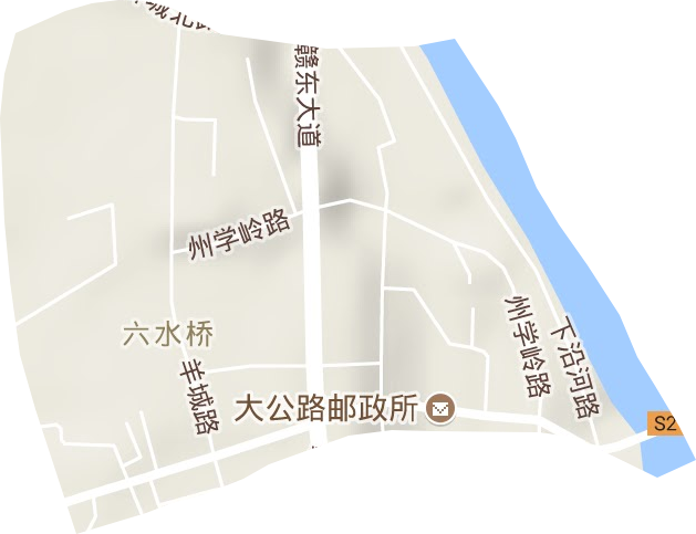 六水桥街道地形图