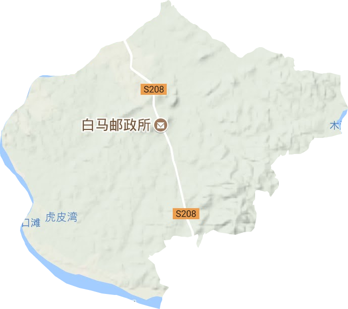 白马桥乡地形图