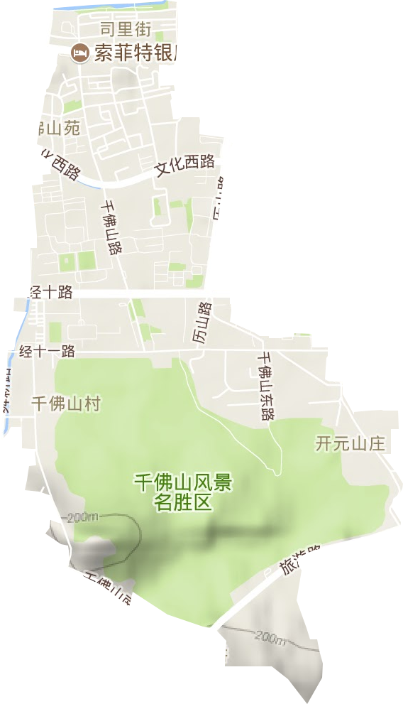 千佛山街道地形图