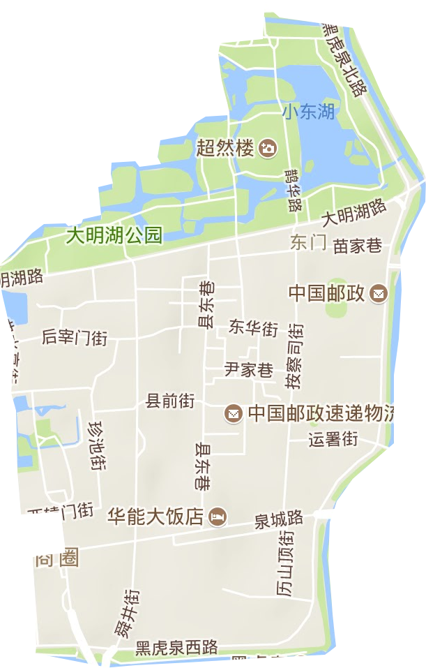 大明湖街道地形图