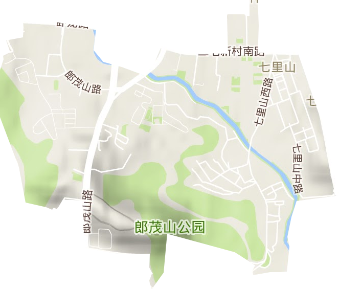 七里山街道地形图