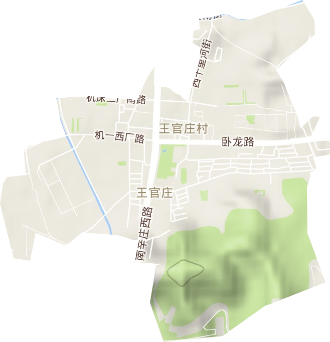 王官庄街道地形图