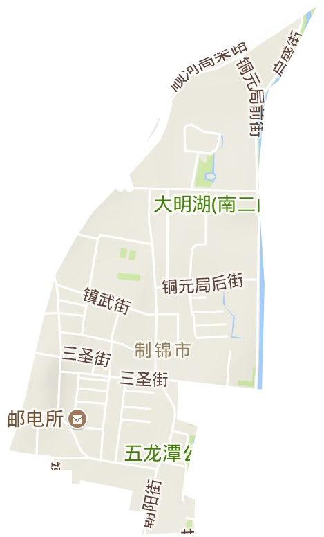 制锦市街道地形图