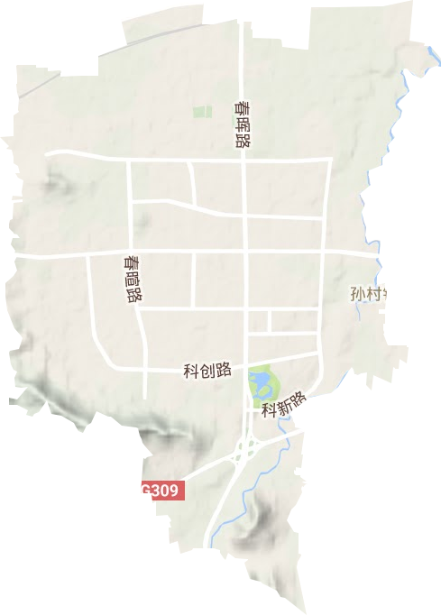 孙村街道地形图
